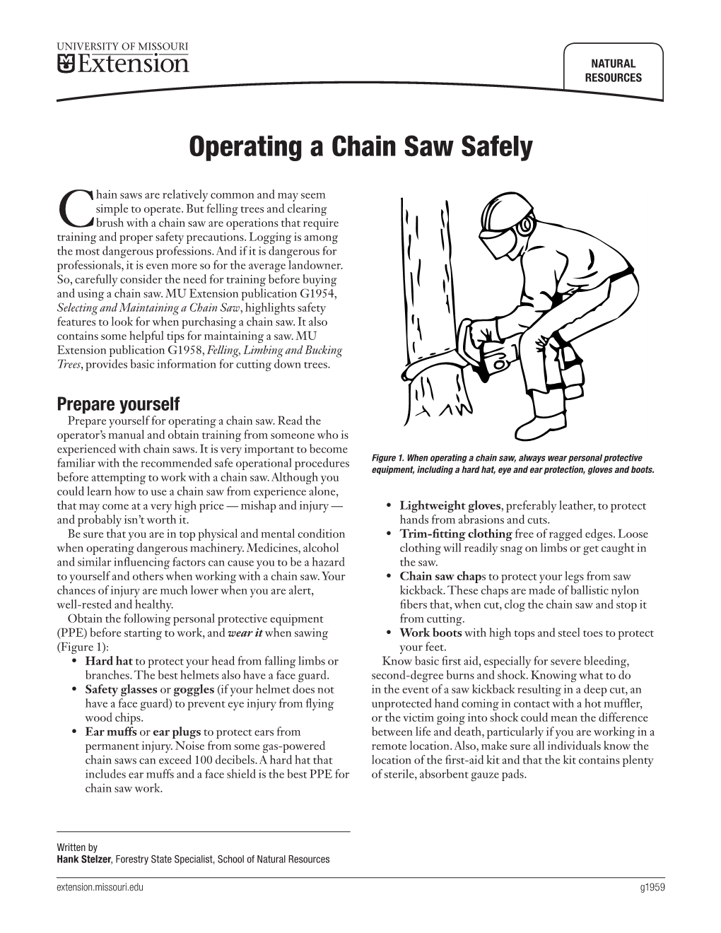 Operating a Chain Saw Safely