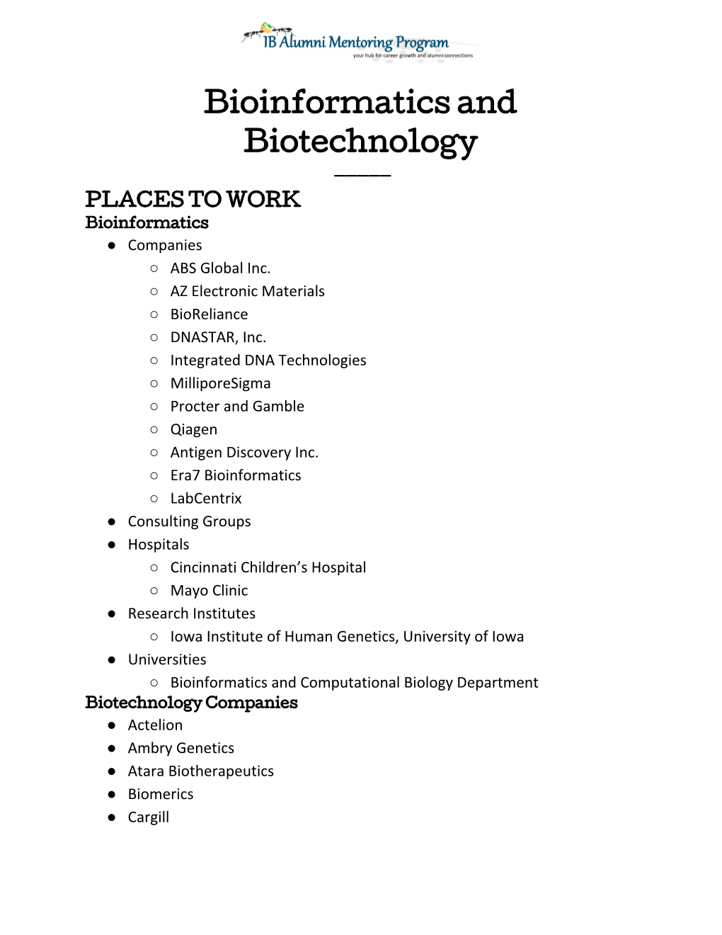 Bioinformatics and Biotechnology