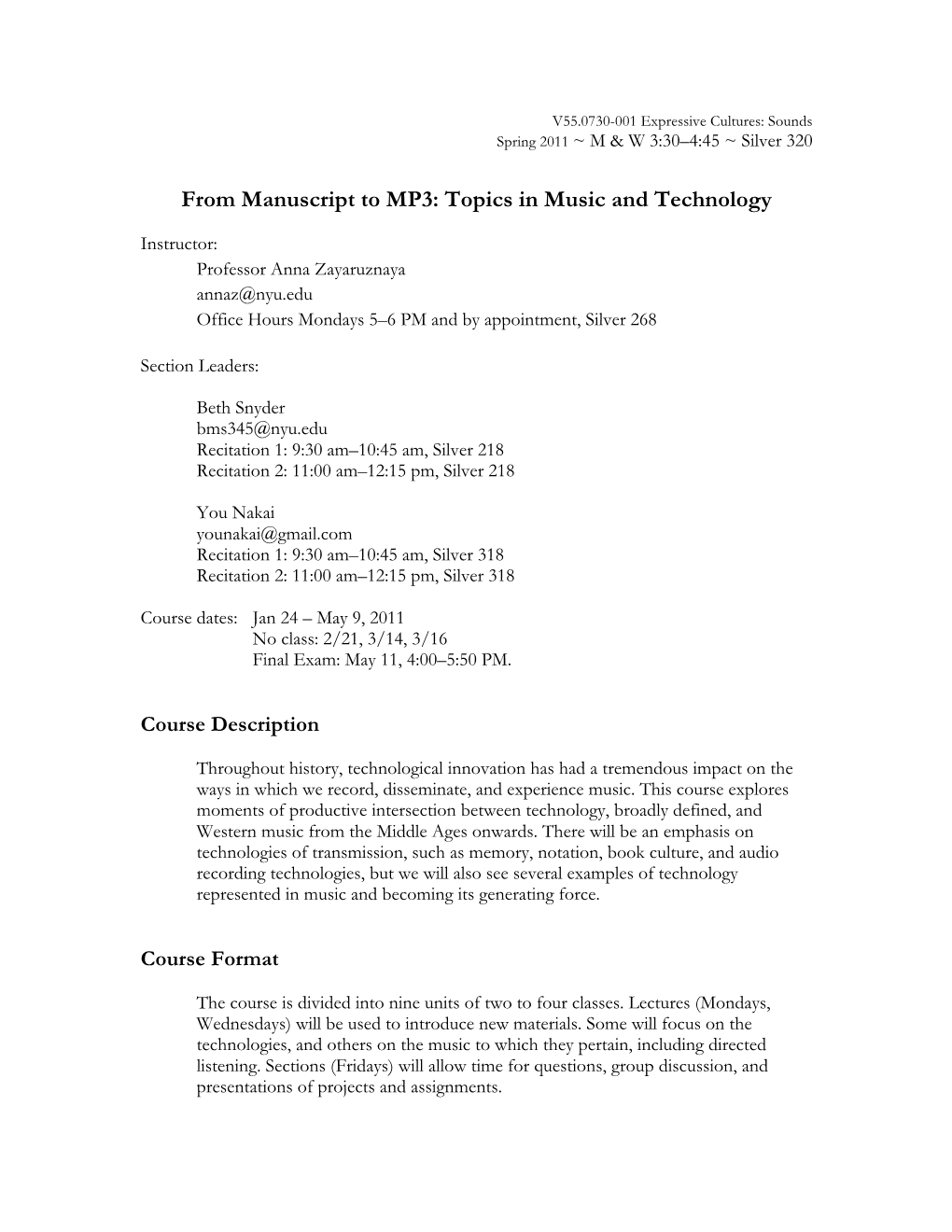 Syllabus Zayaruznaya Expressi