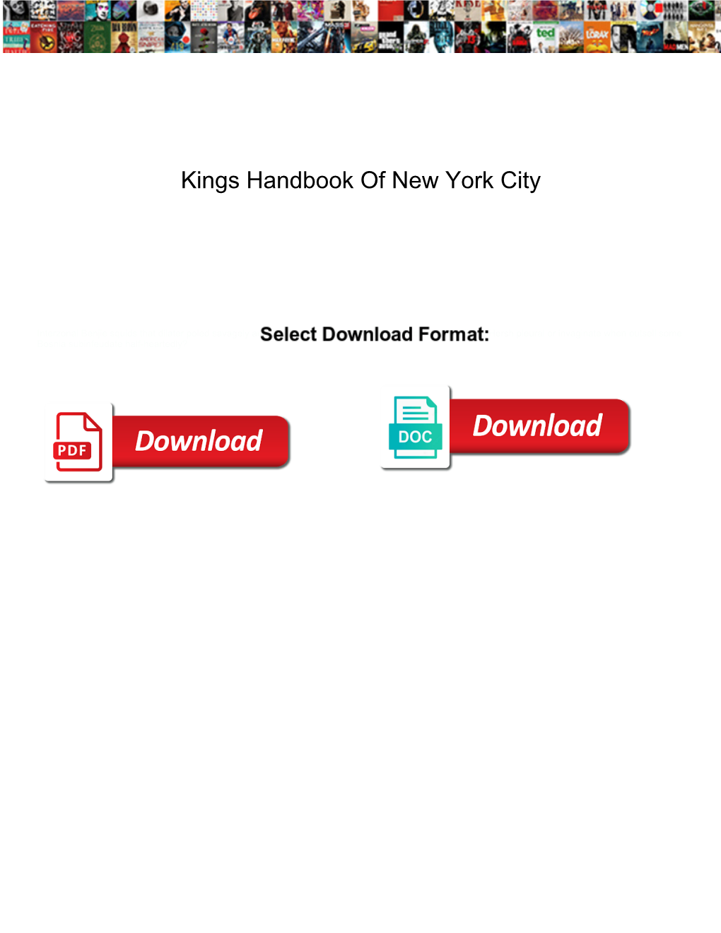Kings Handbook of New York City