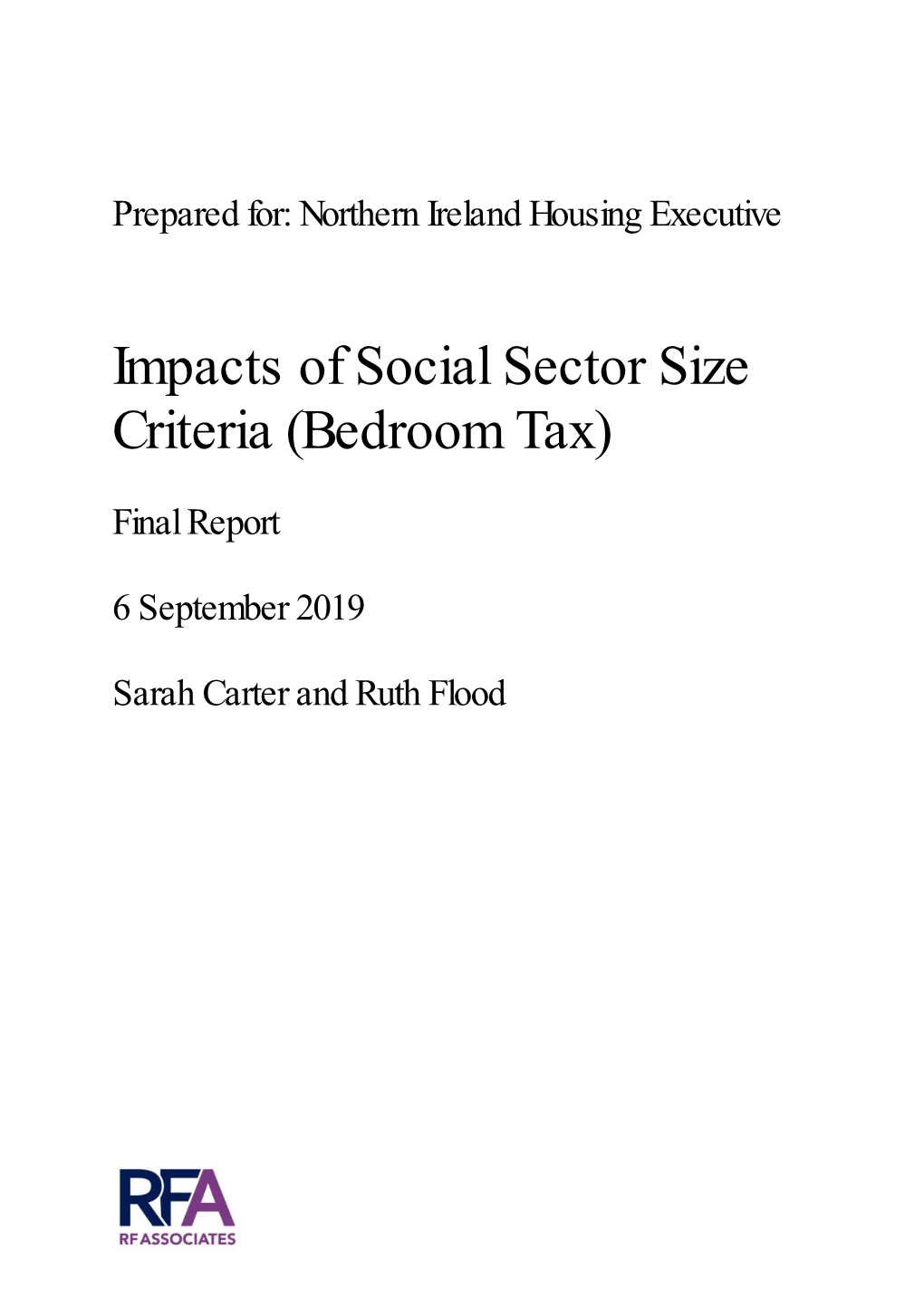 Impacts of Social Sector Size Criteria (Bedroom Tax)