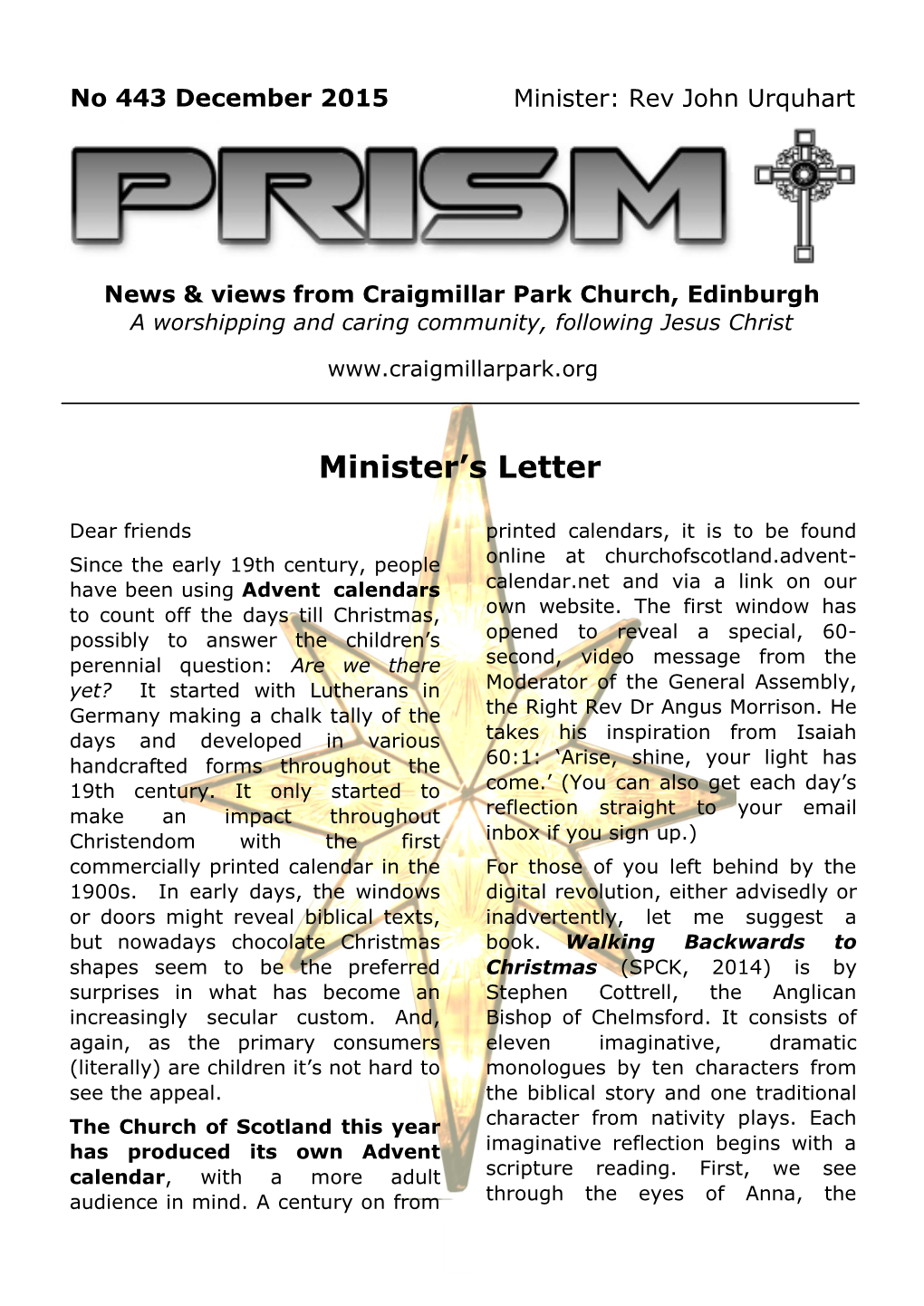 Minister's Letter