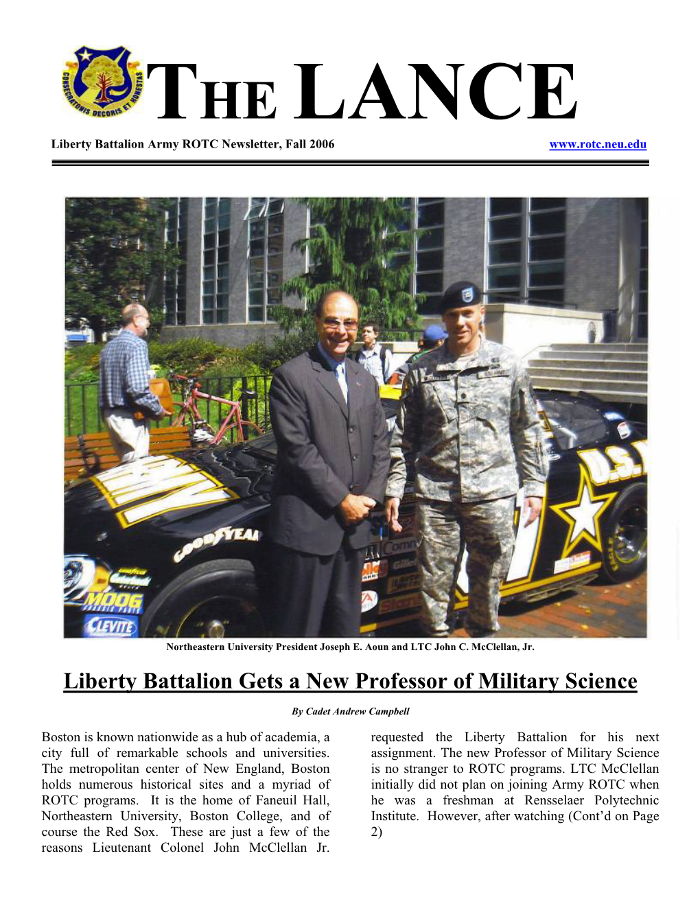 Liberty Battalion Army ROTC Newsletter, Fall 2006