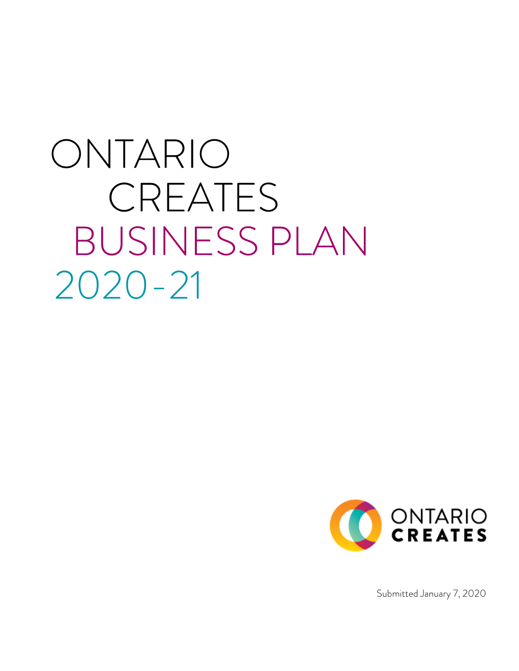 Ontario Creates Business Plan 2020-21