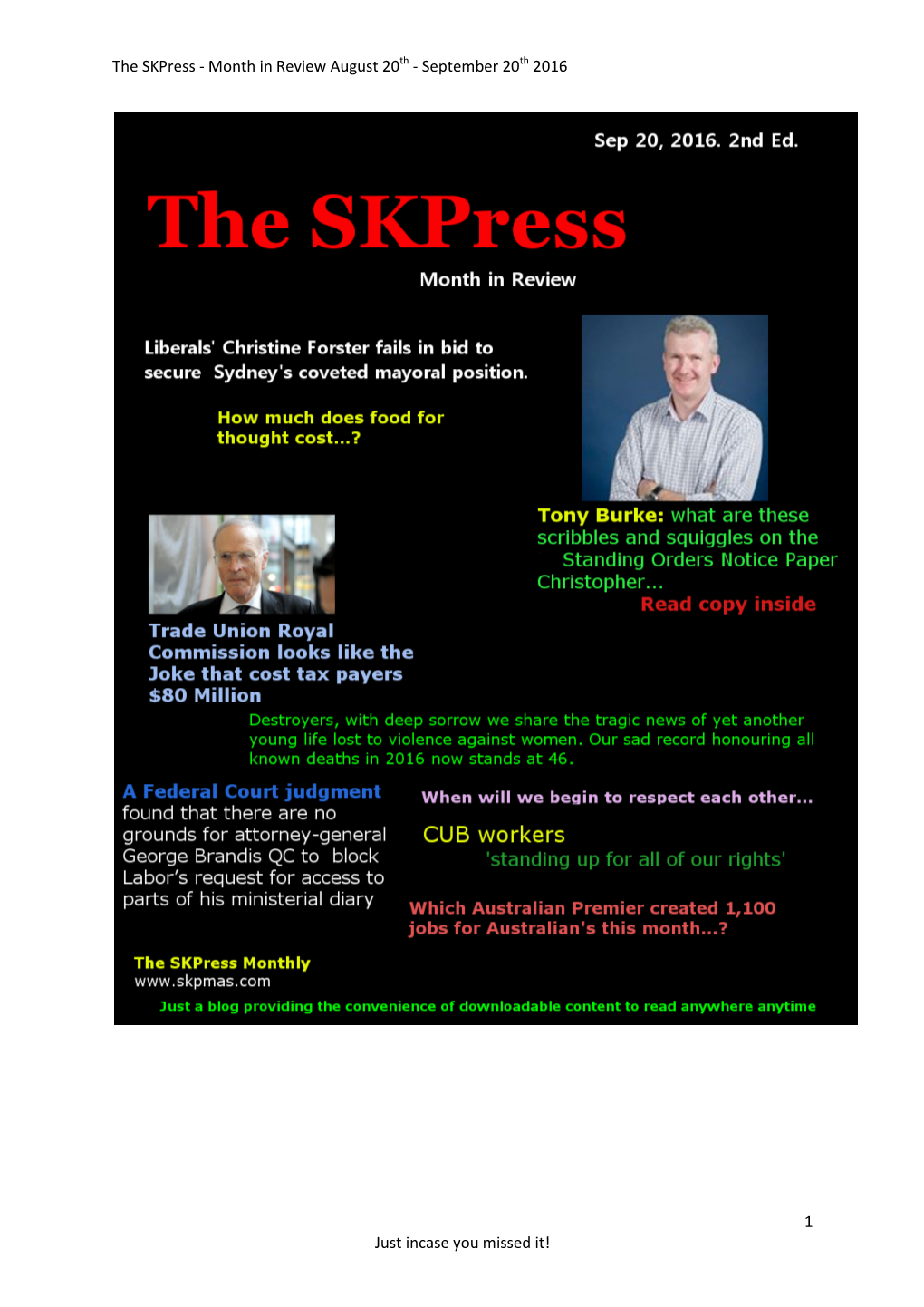 The Skpress Monthly: Month in Review