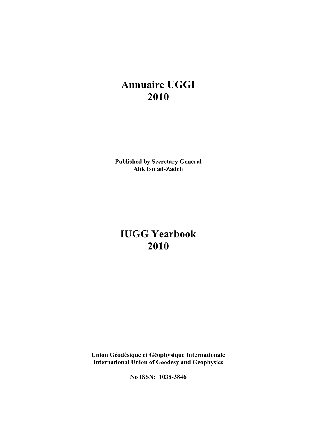 IUGG Yearbook 2010 Final