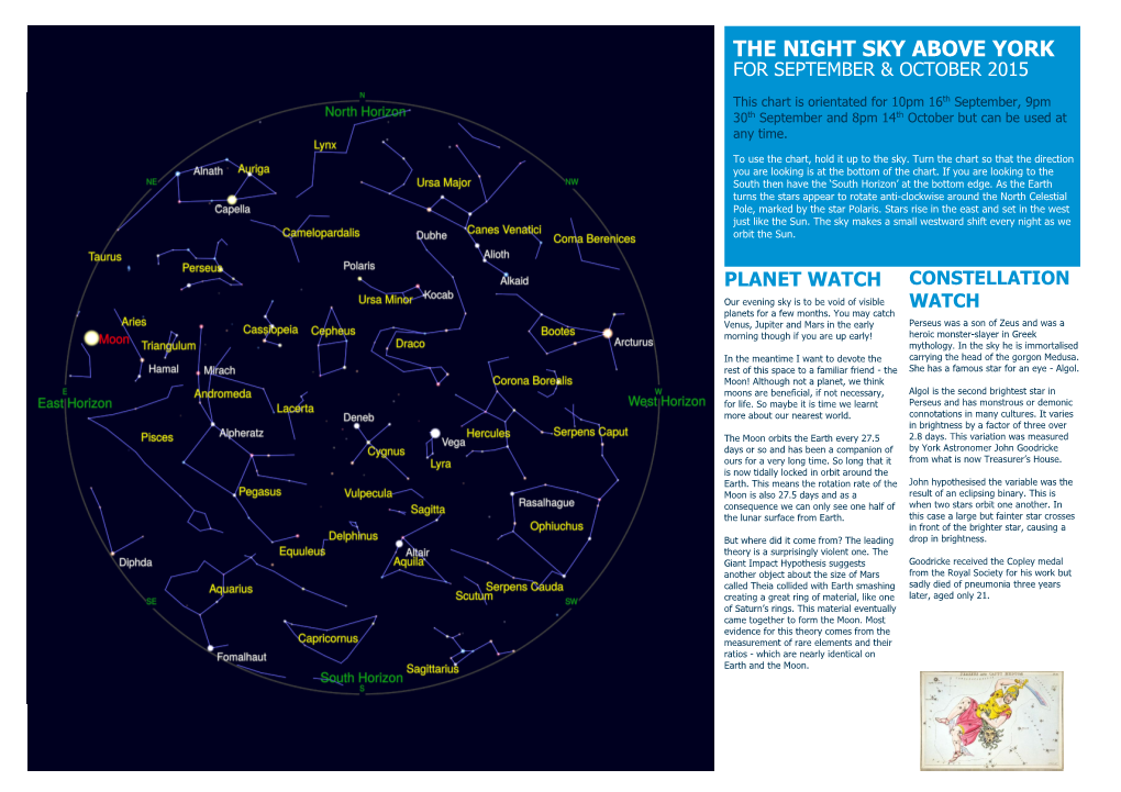 The Night Sky Above York for September & October 2015