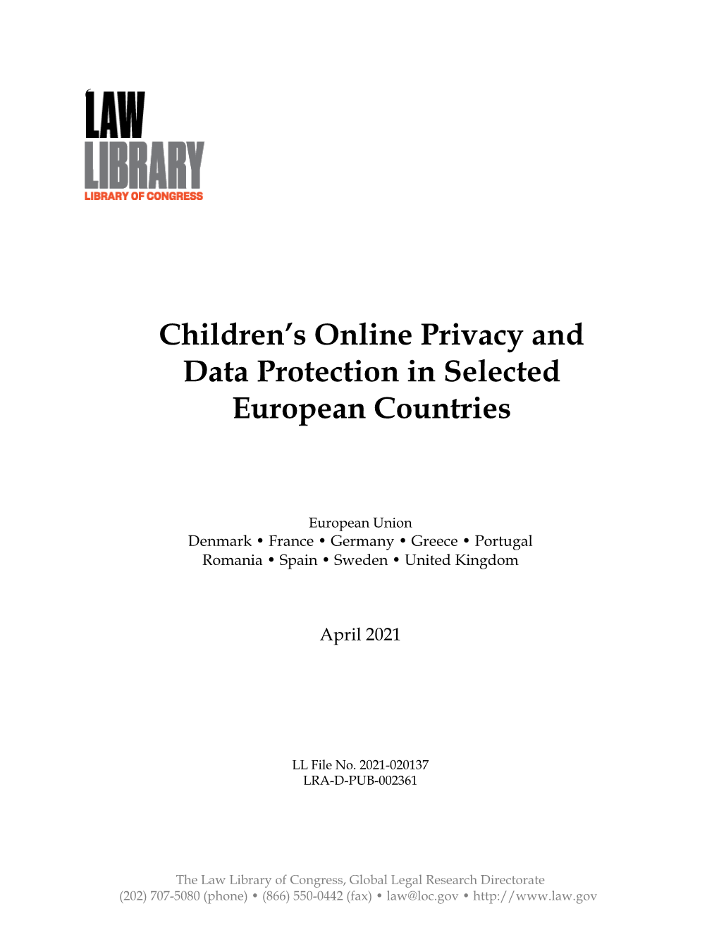 Children's Online Privacy and Data Protection in Selected European