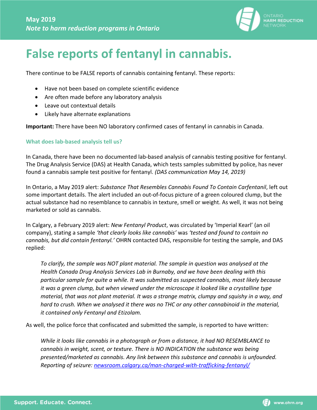 False Reports of Fentanyl in Cannabis