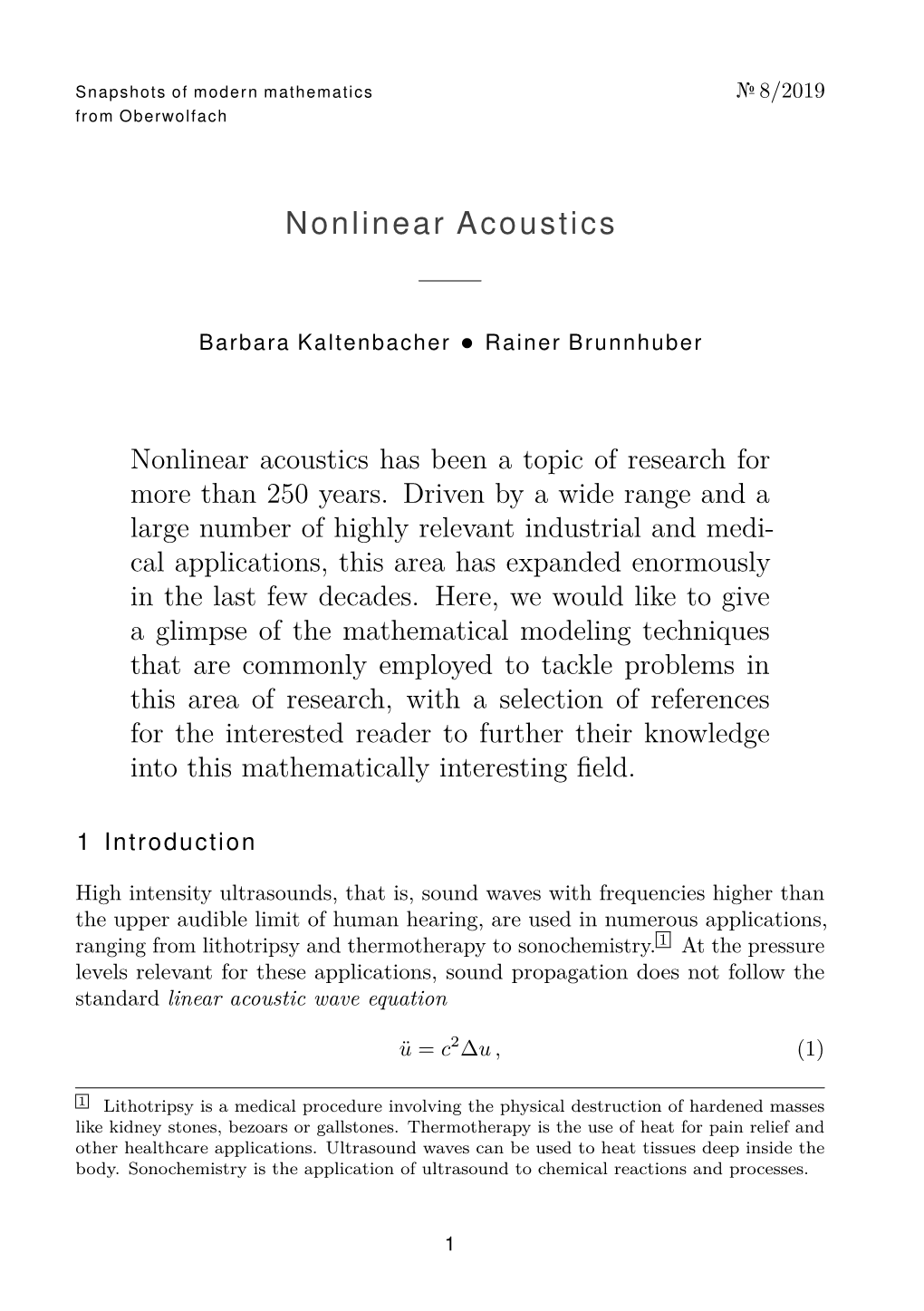 Nonlinear Acoustics