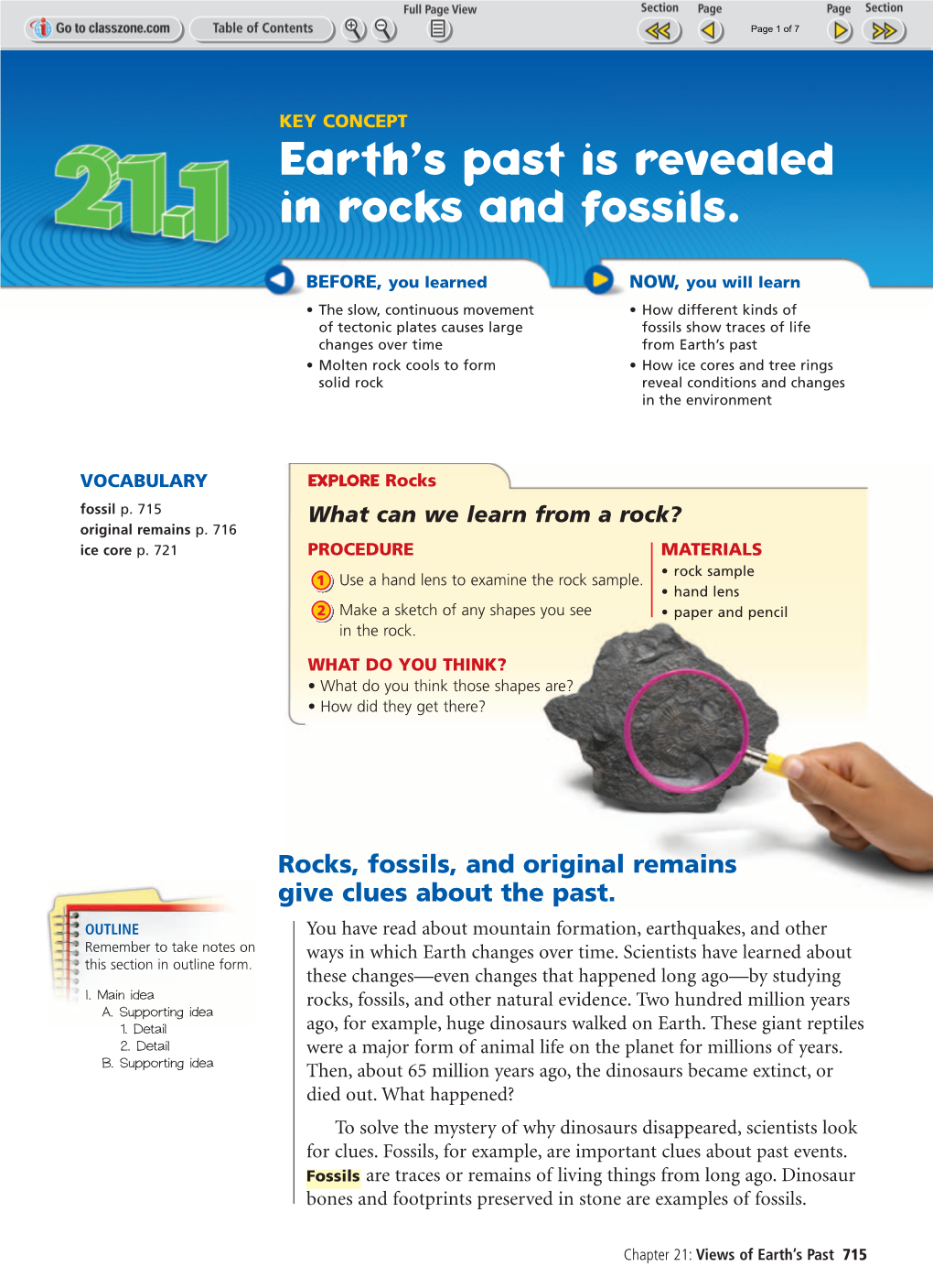 Earth's Past Is Revealed in Rocks and Fossils