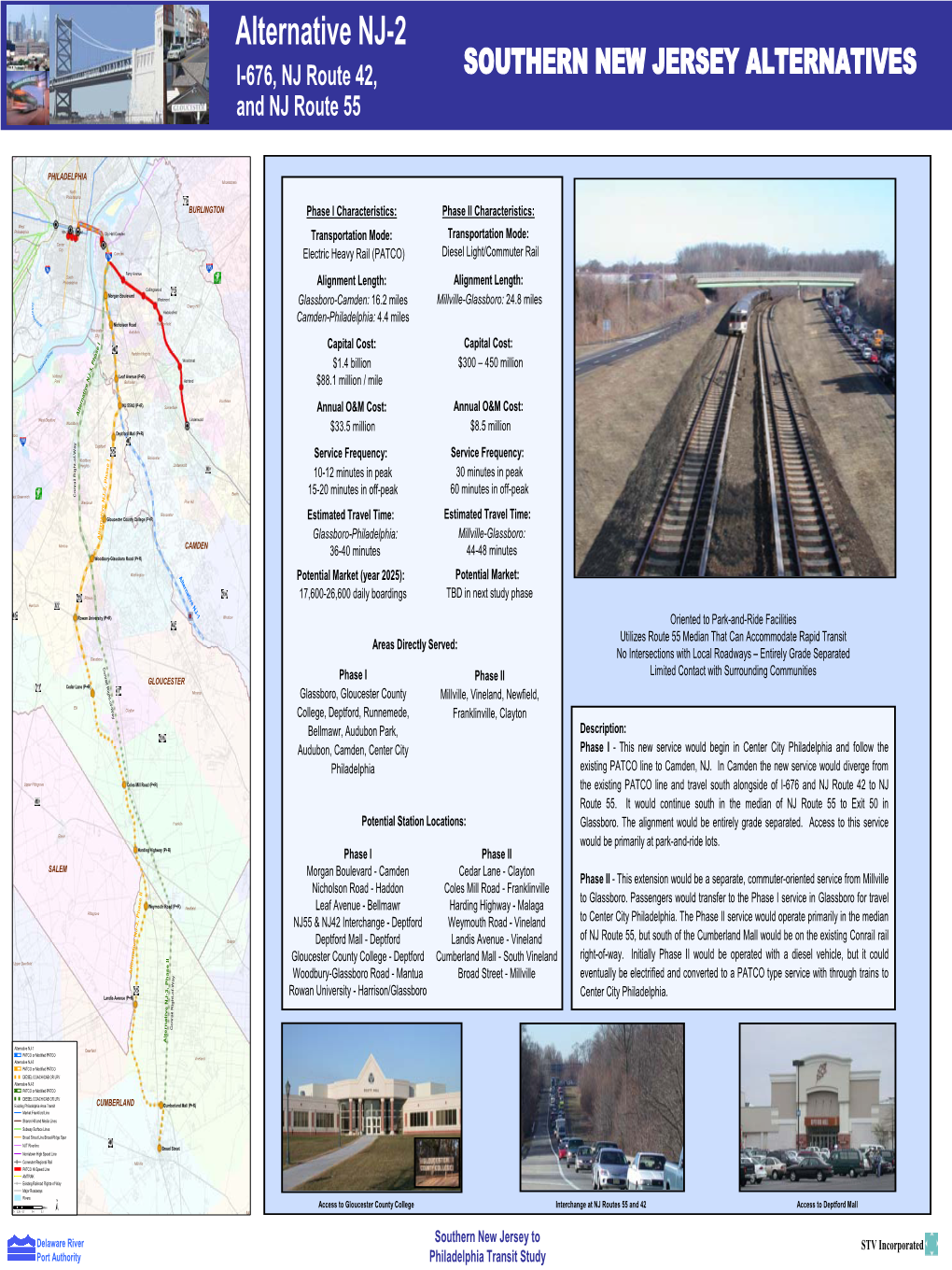 Alternative NJ-2 I-676, NJ Route 42, SOUTHERN NEW JERSEY ALTERNATIVES and NJ Route 55