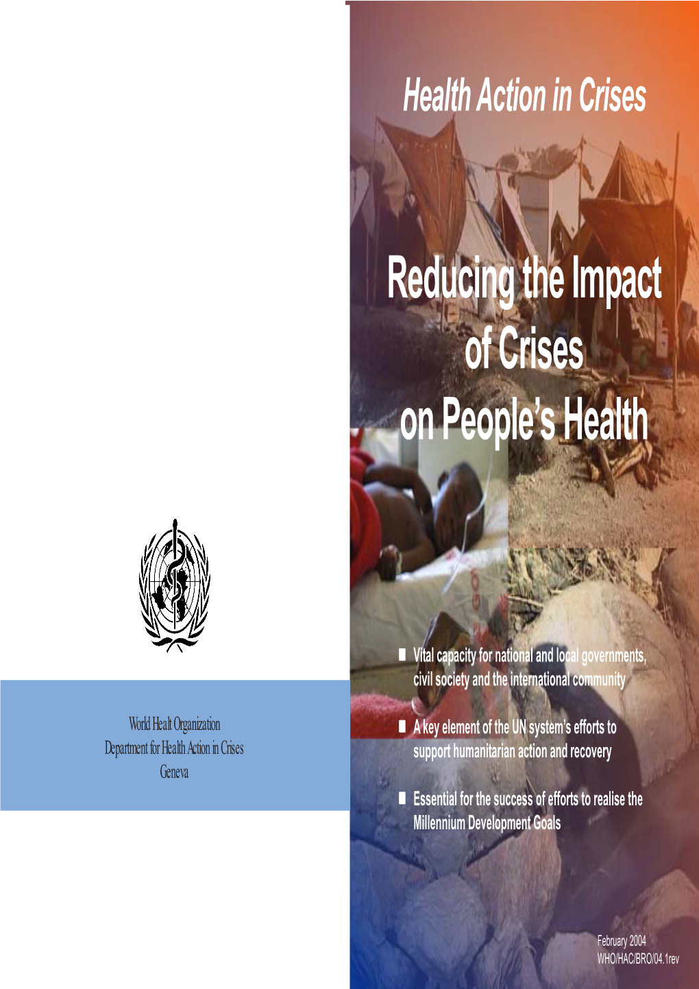 Reducing the Impact of Crises on People's Health