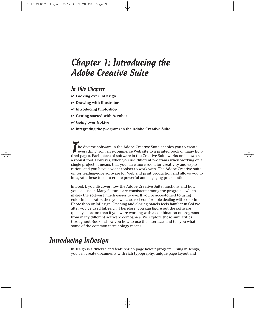 Chapter 1: Introducing the Adobe Creative Suite