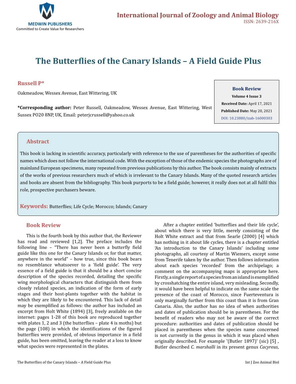 The Butterflies of the Canary Islands Â€“ a Field Guide Plus