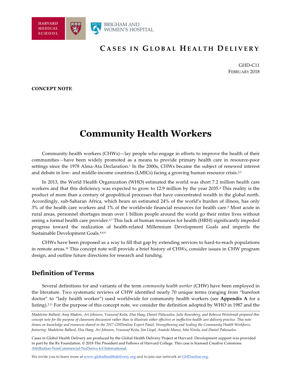 Download GHD-C11 Community Health Workers Concept Note