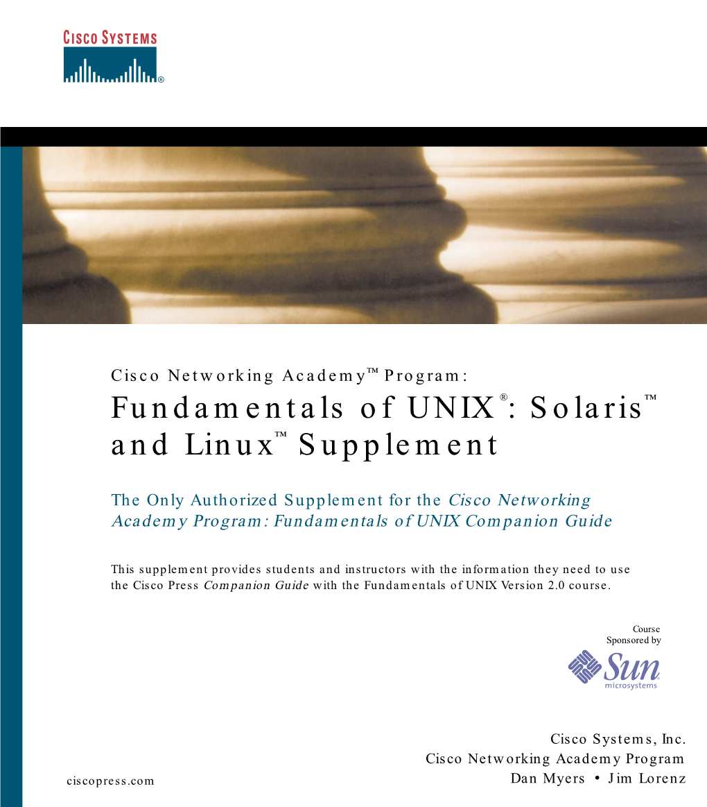 Fundamentals of UNIX®: Solaris™ and Linux™ Supplement