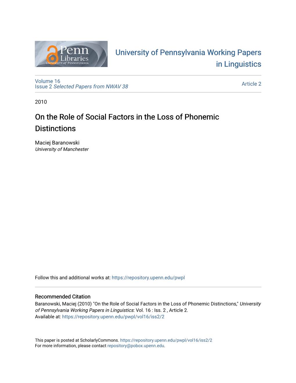 On the Role of Social Factors in the Loss of Phonemic Distinctions
