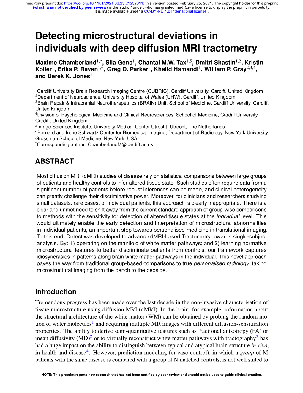 Detecting Microstructural Deviations in Individuals with Deep Diffusion MRI Tractometry