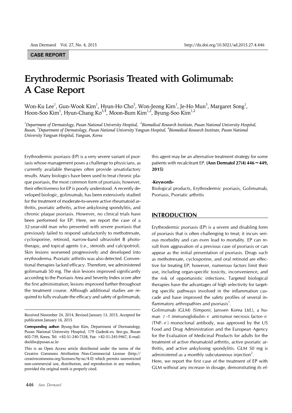 Erythrodermic Psoriasis Treated with Golimumab: a Case Report