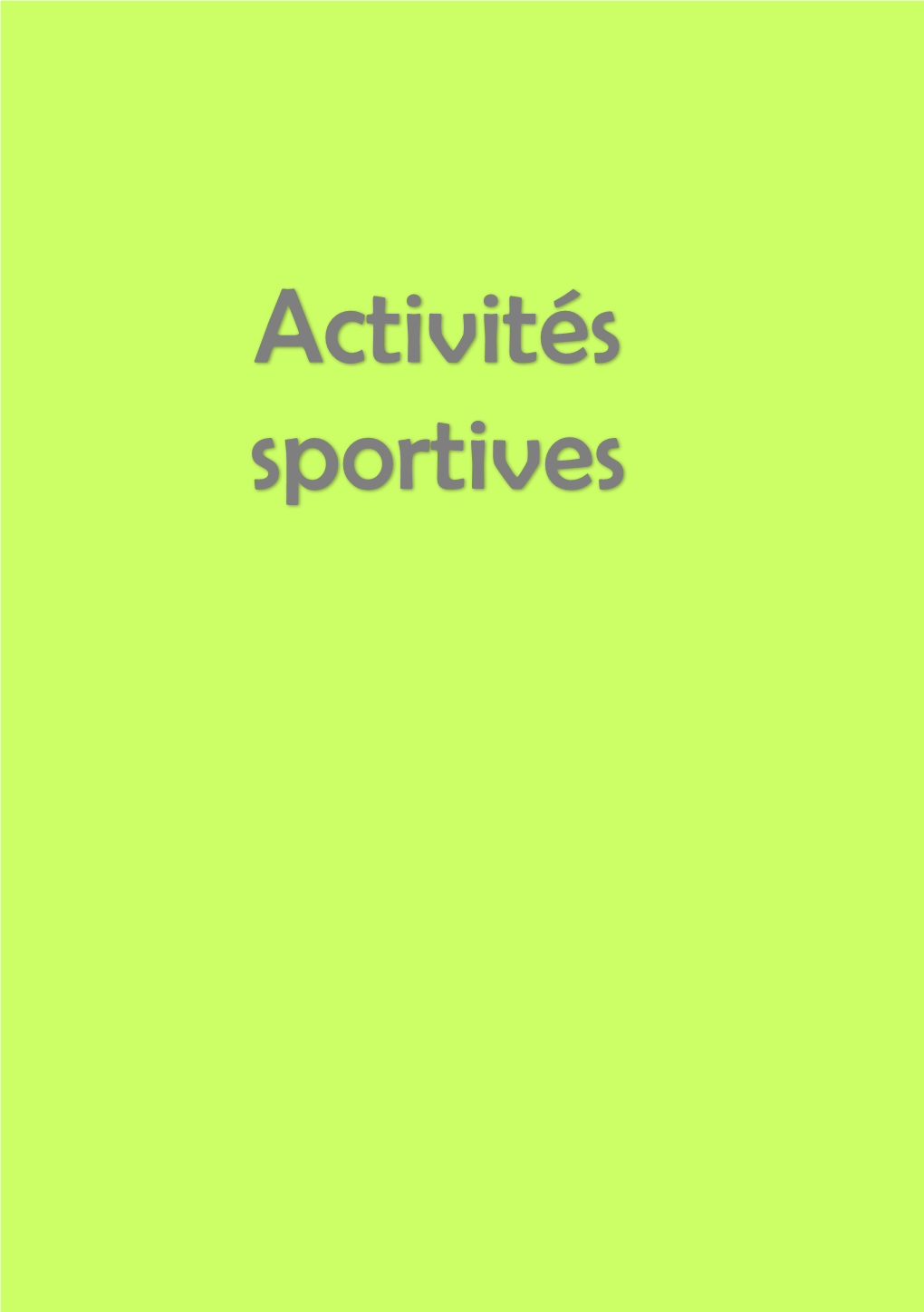 Activités Sportives