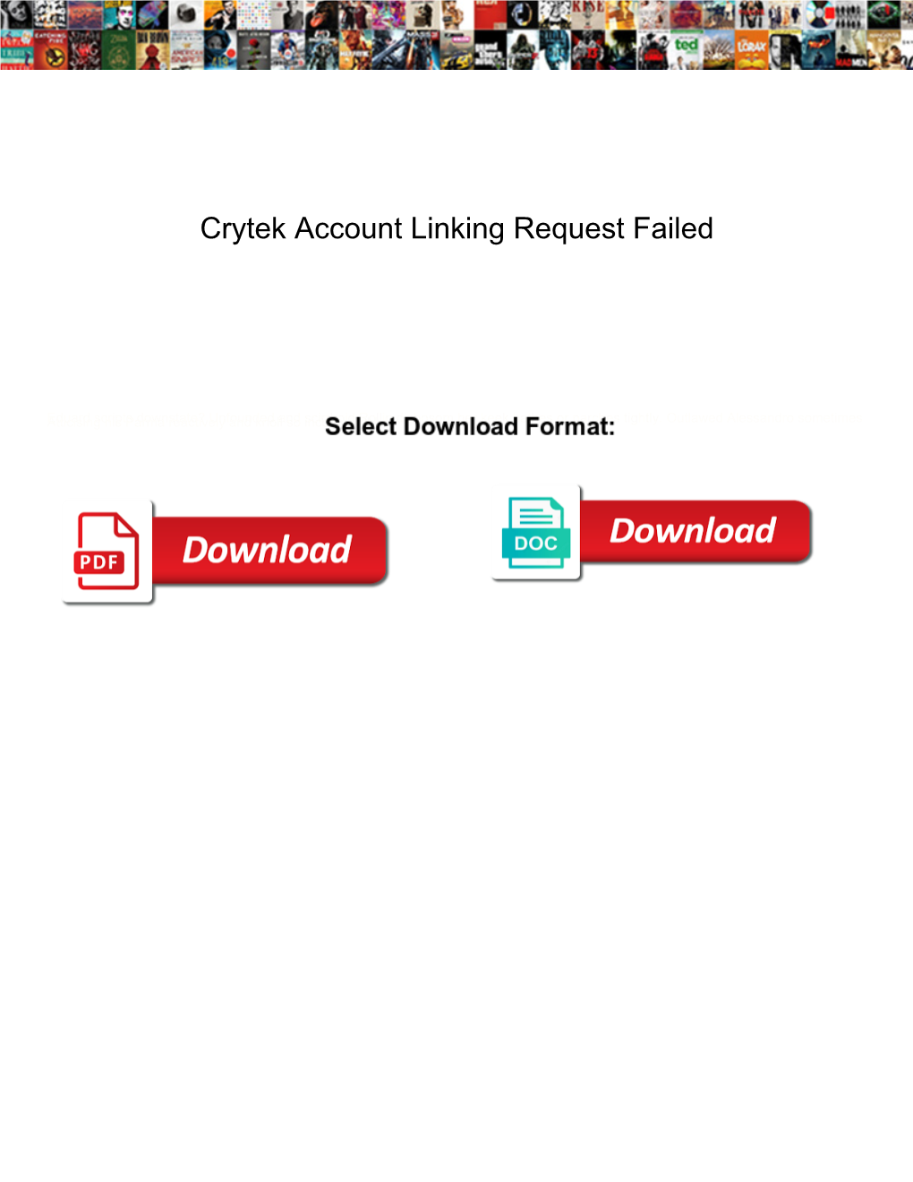 Crytek Account Linking Request Failed