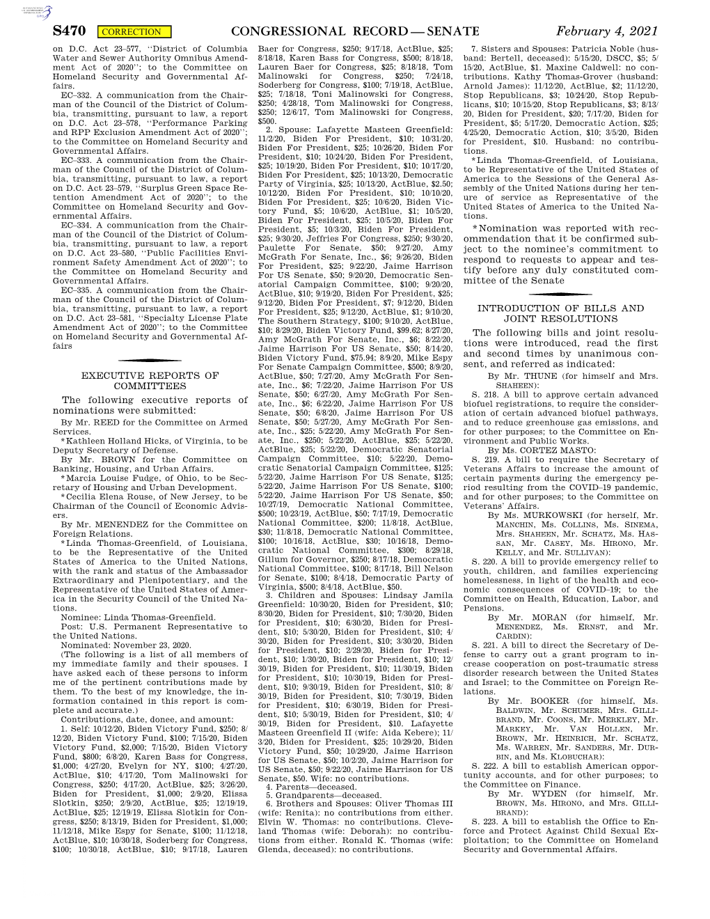 Congressional Record—Senate S470