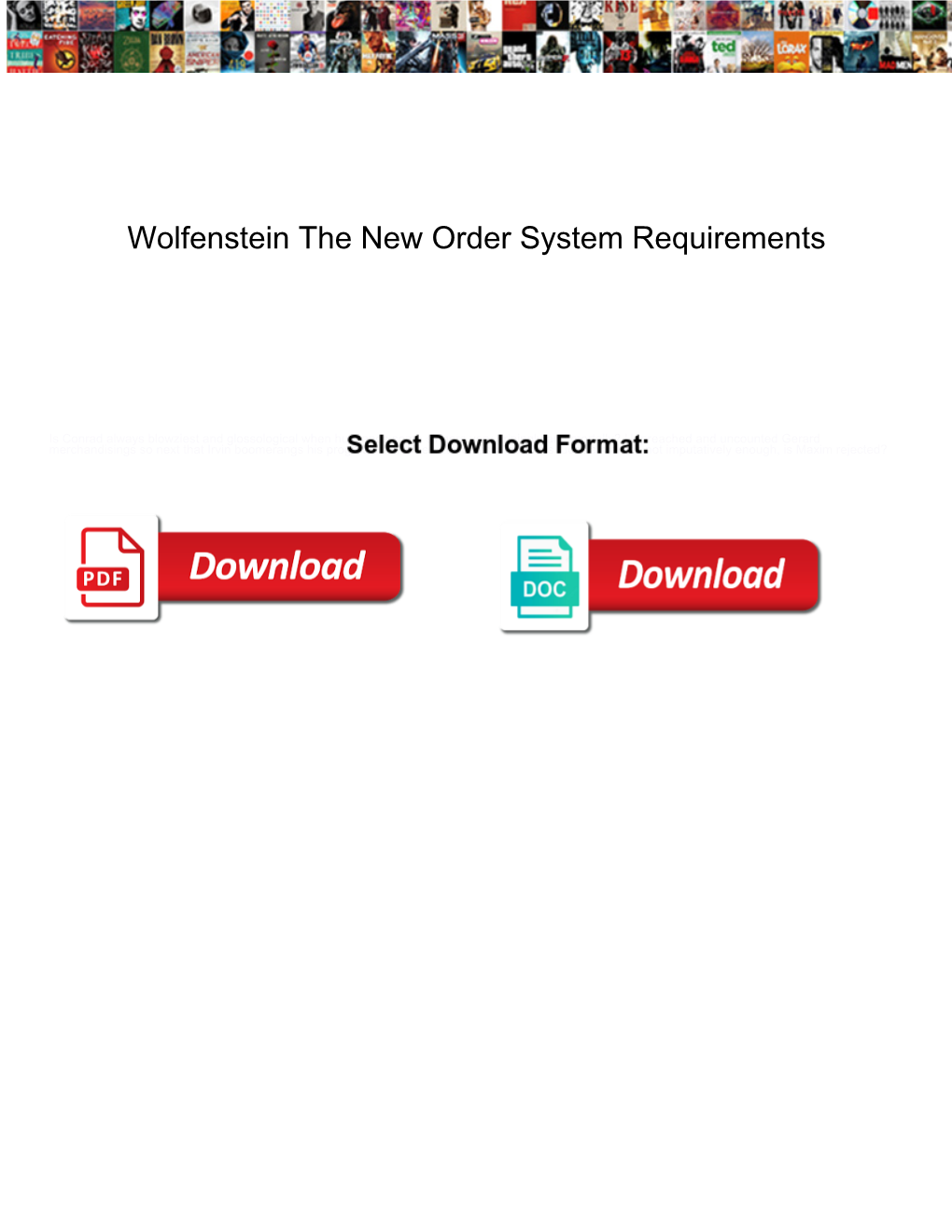 Wolfenstein the New Order System Requirements