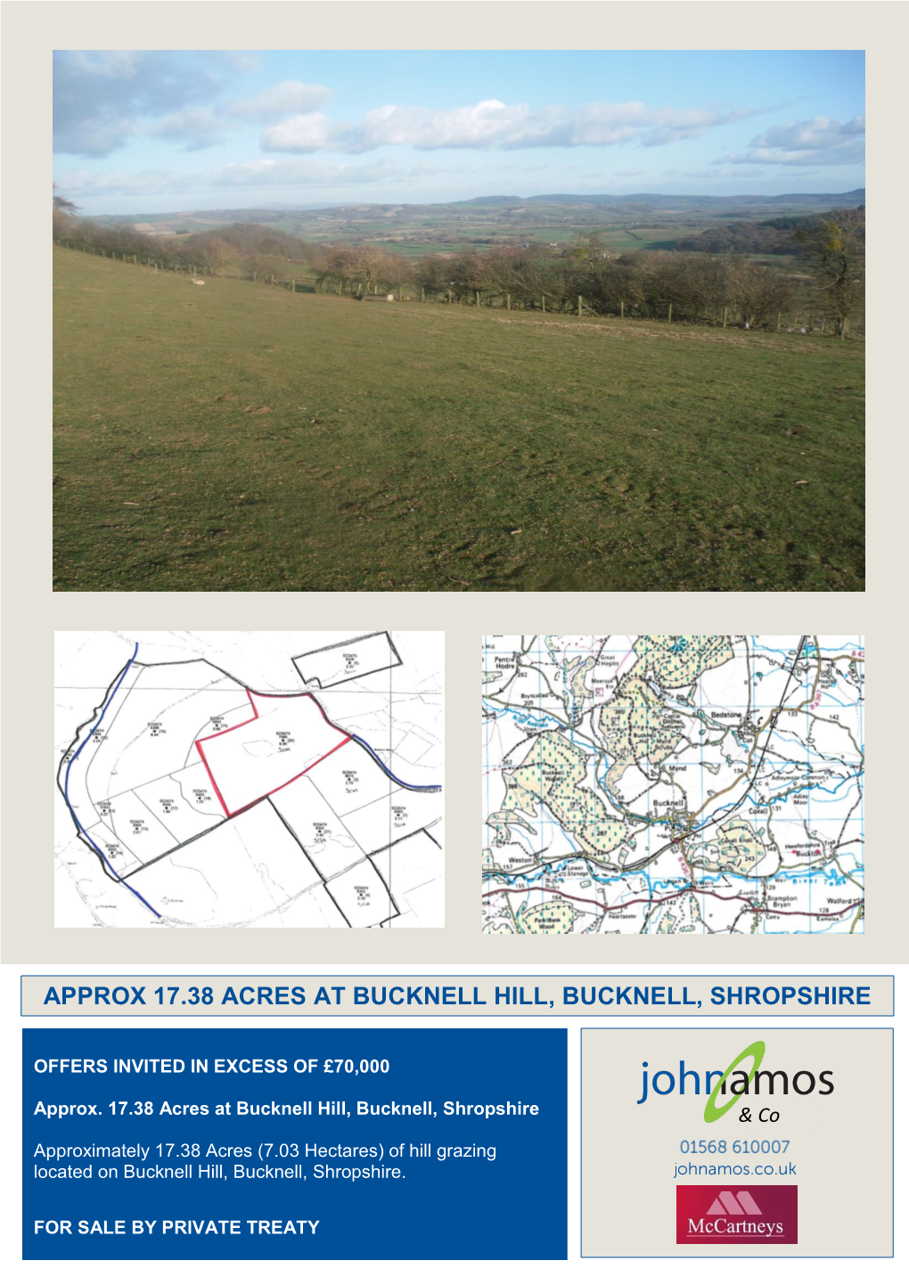 Approx 17.38 Acres at Bucknell Hill, Bucknell, Shropshire