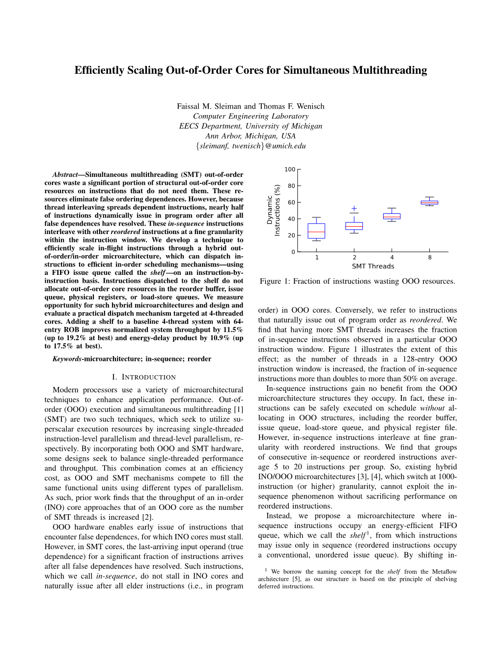 Efficiently Scaling Out-Of-Order Cores for Simultaneous Multithreading