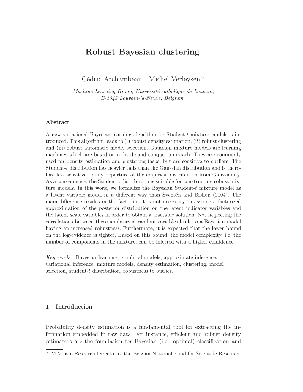 Robust Bayesian Clustering