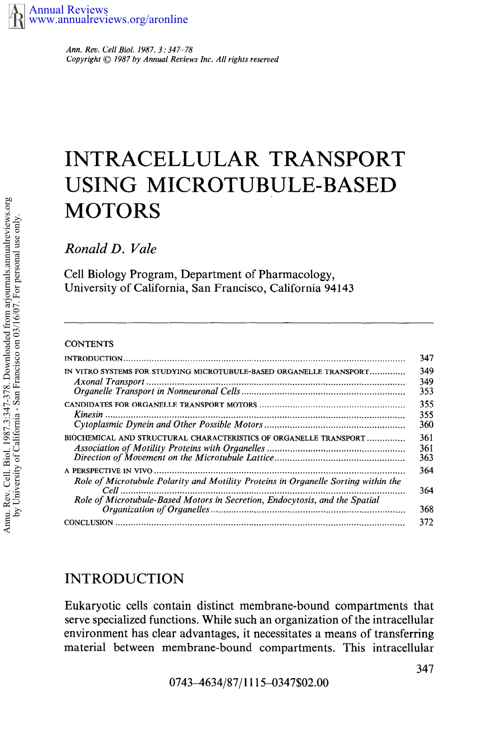 Intracellular Transport Using Microtubule-Based Motors