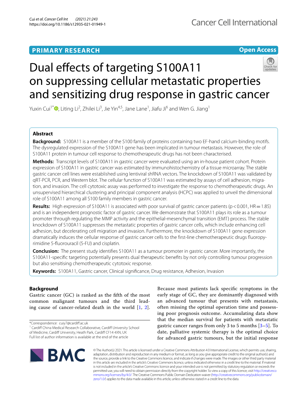 Dual Effects of Targeting S100A11 on Suppressing Cellular Metastatic