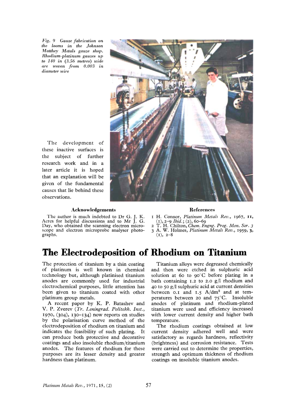 The Electrodeposition of Rhodium on Titanium