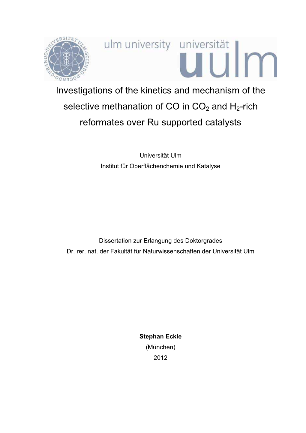 Investigations of the Kinetics and Mechanism of the Selective