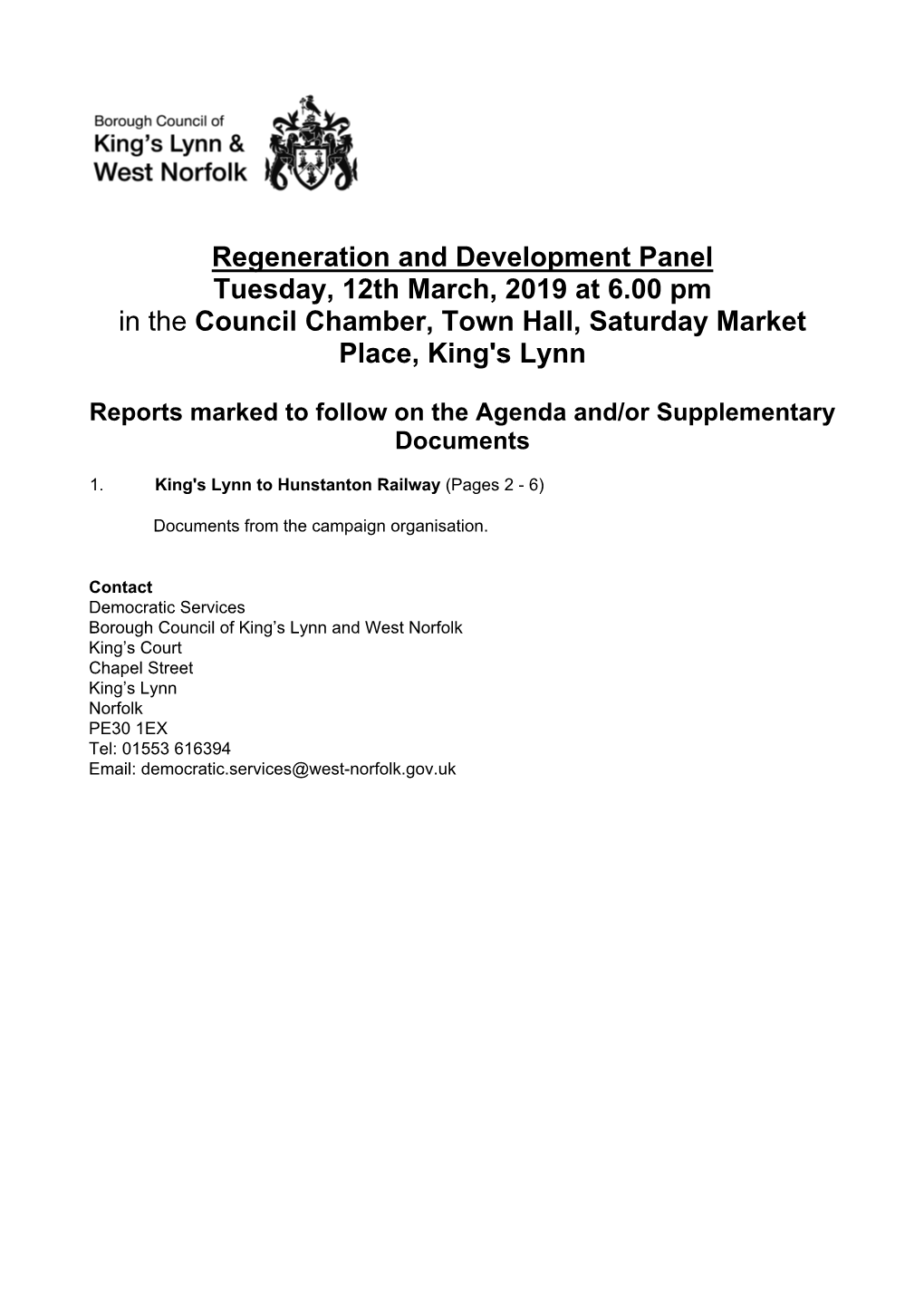 Documents Relating to King's Lynn to Hunstanton Railway PDF 1 MB