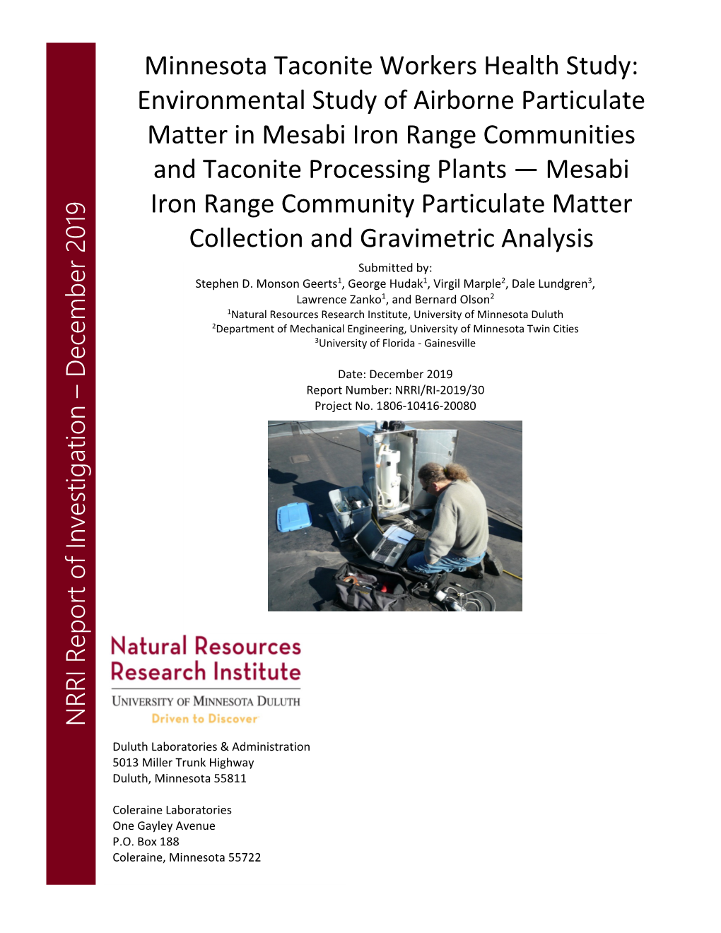 Environmental Study of Airborne Particulate Matter in Mesabi Iron