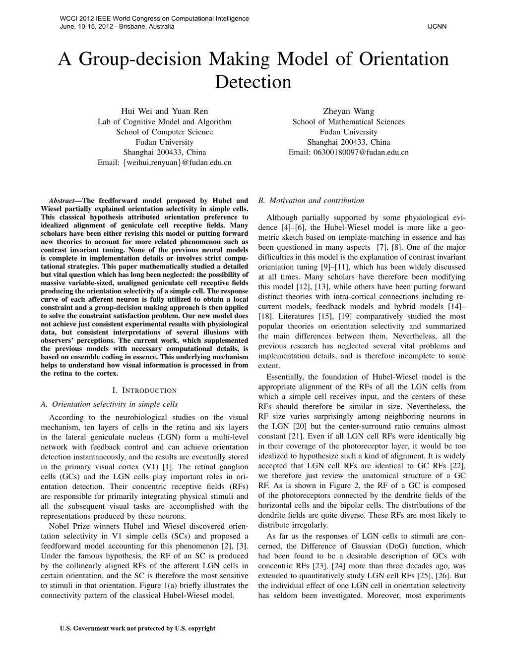 A Group-Decision Making Model of Orientation Detection
