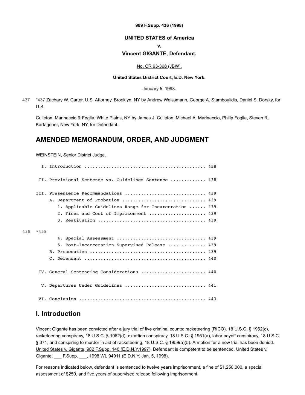 Amended Memorandum, Order, and Judgment I