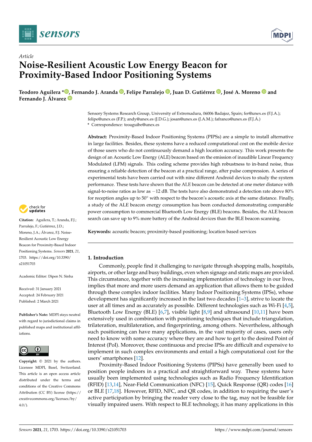 Noise-Resilient Acoustic Low Energy Beacon for Proximity-Based Indoor Positioning Systems