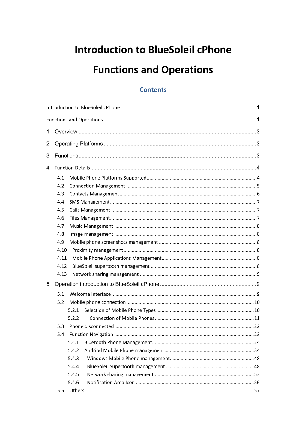 Buesoleil Cphone Functions and Operations