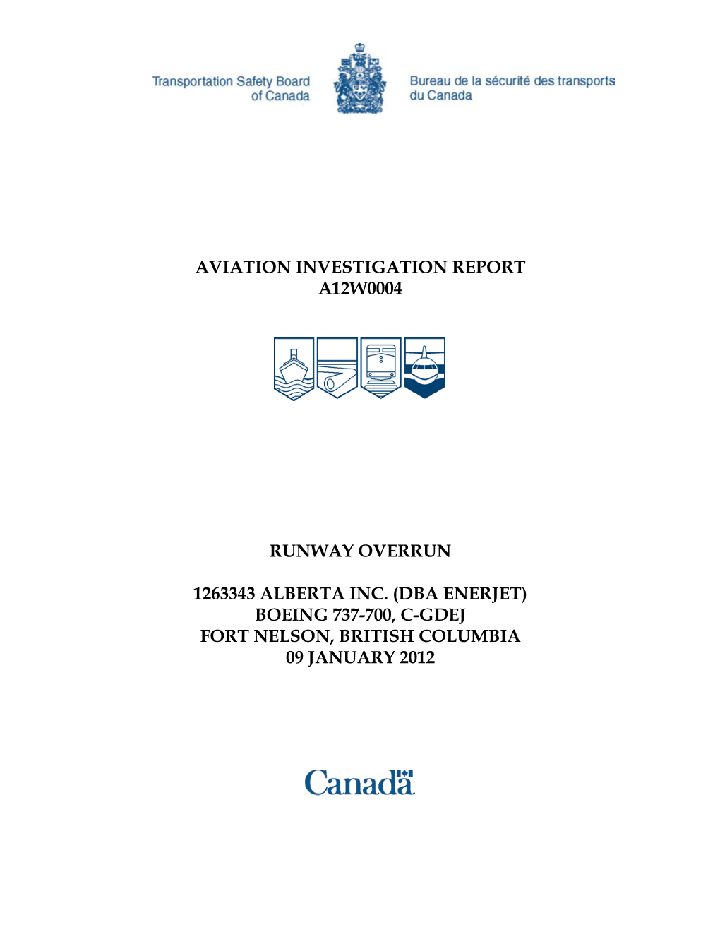 Aviation Investigation Report A12w0004