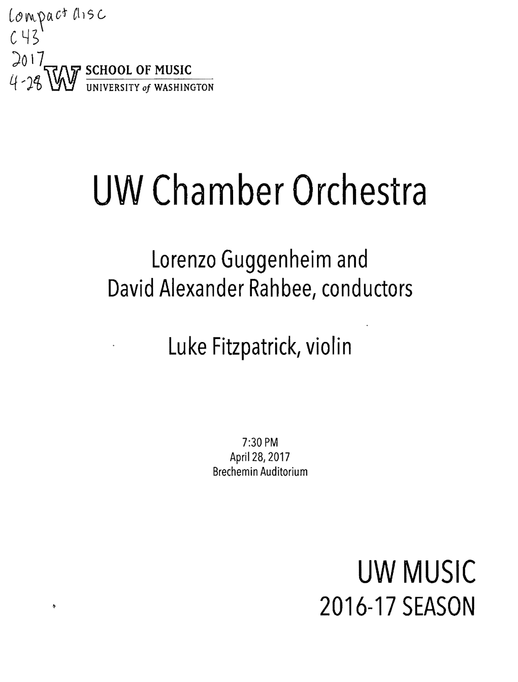 UW Chamber Orchestra