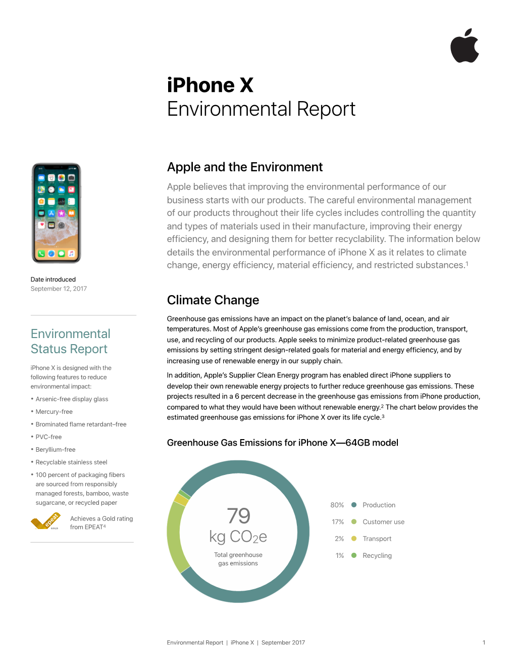 Iphone X Environmental Report