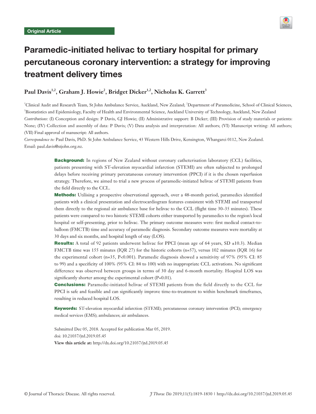 Paramedic-Initiated Helivac to Tertiary Hospital for Primary Percutaneous Coronary Intervention: a Strategy for Improving Treatment Delivery Times