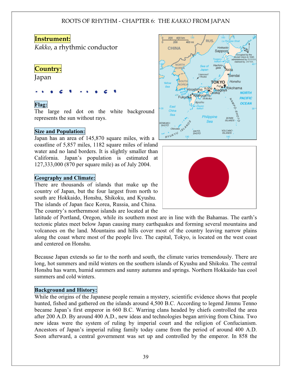 Instrument: Kakko, a Rhythmic Conductor Country: Japan