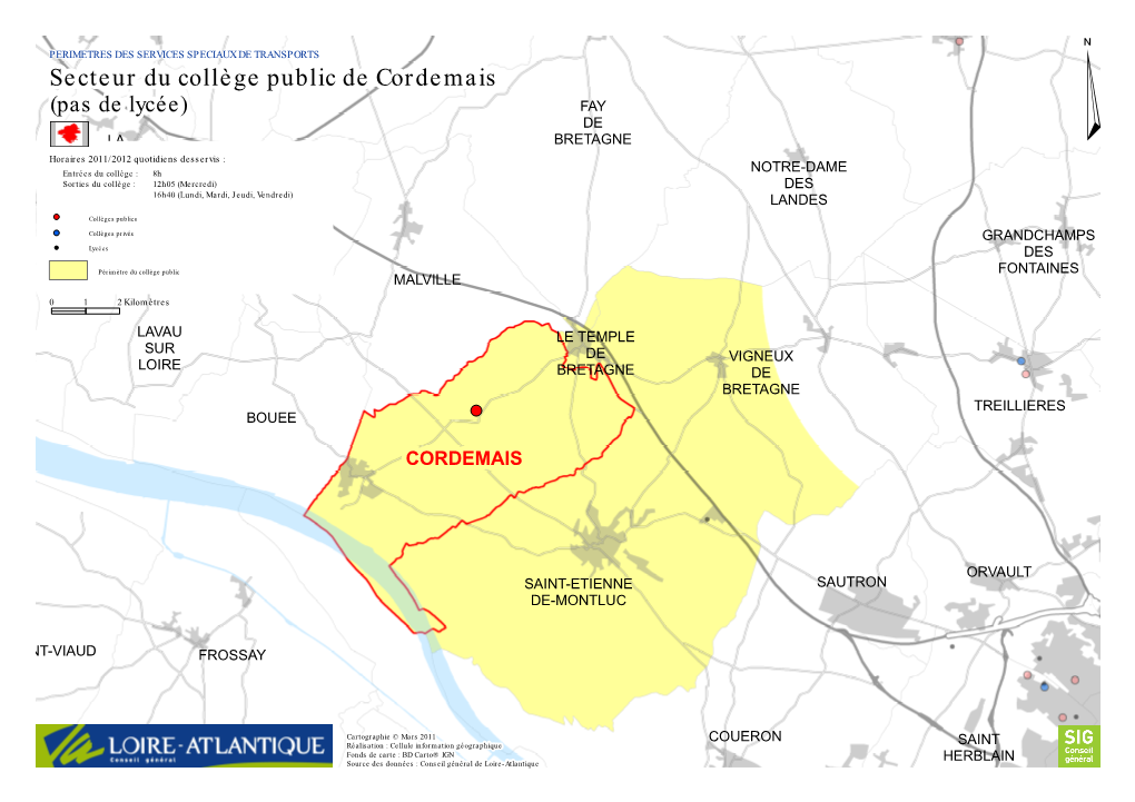 Secteur Du Collège Public De Cordemais