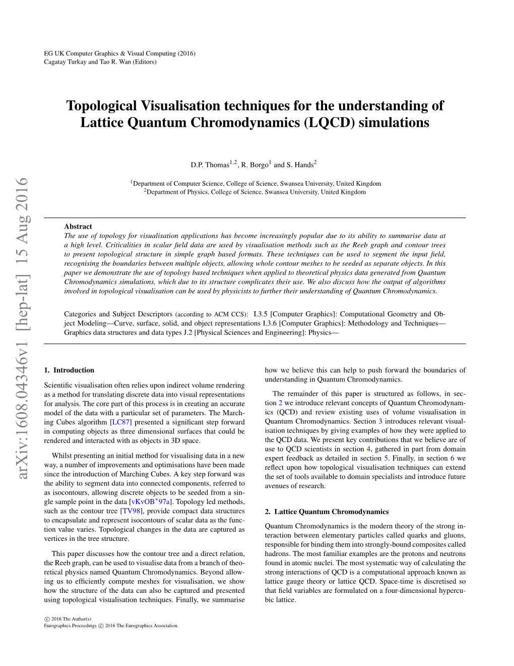 Topological Visualisation Techniques for the Understanding of Lattice Quantum Chromodynamics (LQCD) Simulations