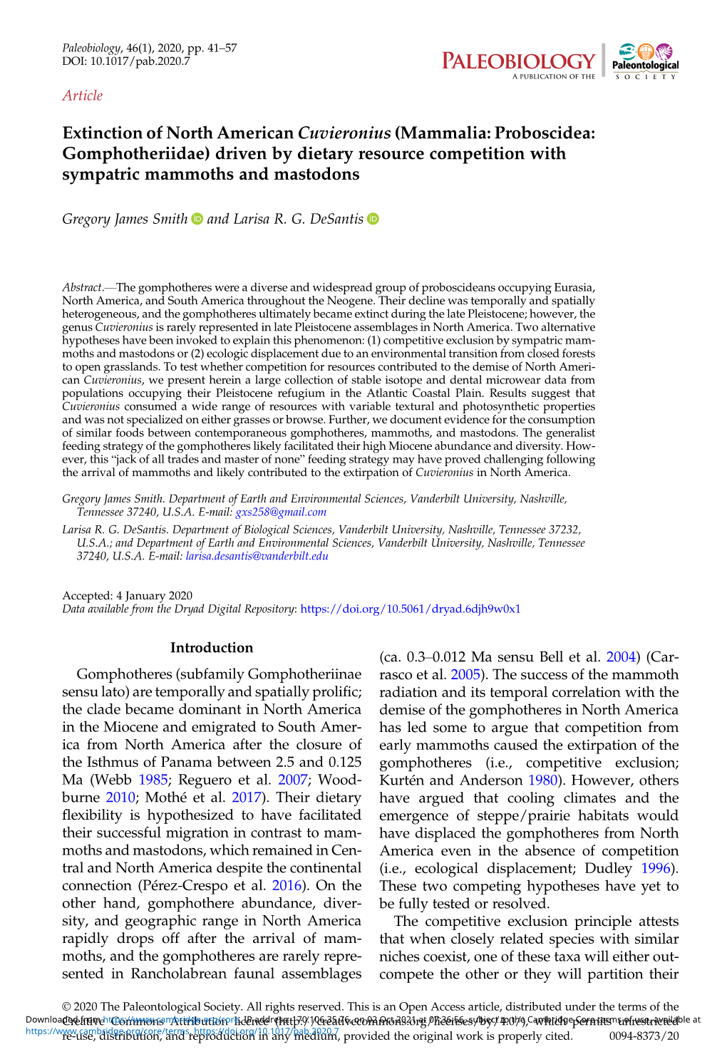 Extinction of North American Cuvieronius (Mammalia: Proboscidea: Gomphotheriidae) Driven by Dietary Resource Competition with Sympatric Mammoths and Mastodons