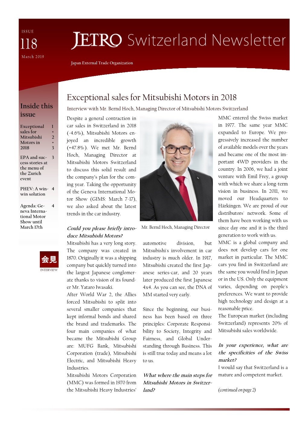 Exceptional Sales for Mitsubishi Motors in 2018 Inside This Interview with Mr